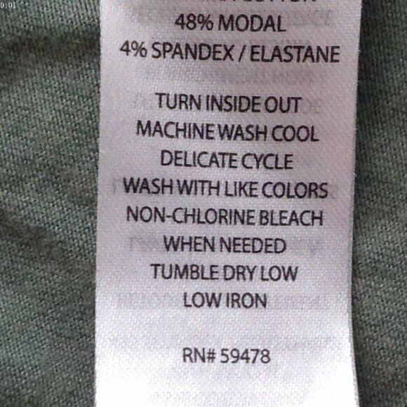 TAHARI Short Sleeve Scoop Neck Green Pima Cotton Tee Shirt 2XL - Picture 7 of 9